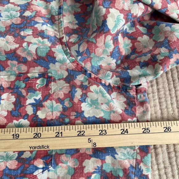 Reyn Spooner Shirt Mens Large Hawaiian Floral Vintage Aloha Casual Pink Blue - Picture 9 of 12
